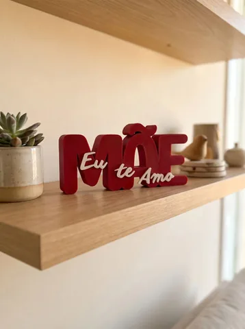 Letreiro Decorativo Mãe Eu Te Amo — Presente Dia das Mães